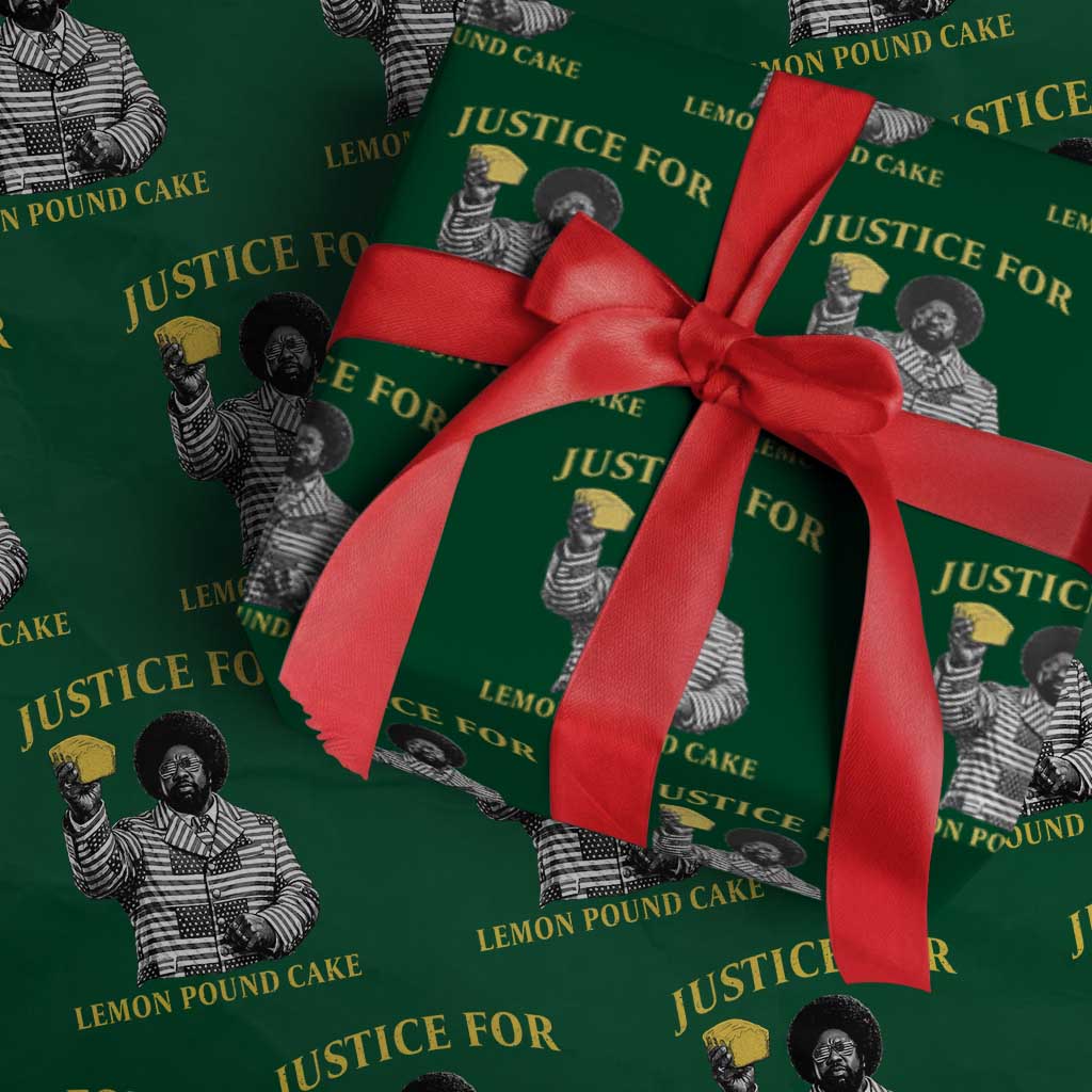 Justice For Lemon Pound Cake Wrapping Paper Roll Vintage Rap Free Speech