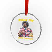 Justice for Lemon Pound Cake Funny Viral  Meme Crystal Glass Ornament Edgy Hip Hop Humor Parody Gift for Rap Fans