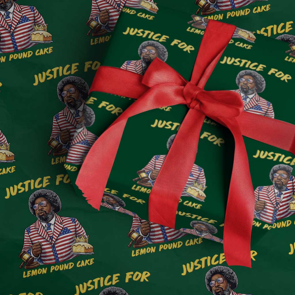 Justice for Lemon Pound Cake Funny Viral  Meme Wrapping Paper Roll Edgy Hip Hop Humor Parody Gift for Rap Fans
