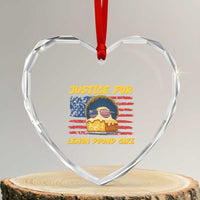 Justice For Lemon Pound Cake Heart Crystal Glass Ornament Funny US Flag Cake Parody Rap Free Speech