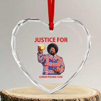 Justice for Lemon Pound Cake Heart Crystal Glass Ornament Funny Viral Edgy Meme Courtroom Parody Rap Fans