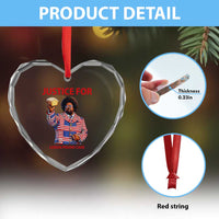 Justice for Lemon Pound Cake Heart Crystal Glass Ornament Funny Viral Edgy Meme Courtroom Parody Rap Fans