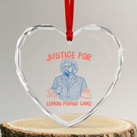 Justice For Lemon Pound Cake Heart Crystal Glass Ornament Viral Trend Free Speech