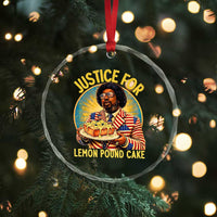 Justice for Lemon Pound Cake Patriotic Meme Crystal Glass Ornament Funny Viral Hip Hop Parody for Music Rap Fans