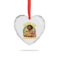 Justice for Lemon Pound Cake Patriotic Meme Heart Crystal Glass Ornament Funny Viral Hip Hop Parody for Music Rap Fans
