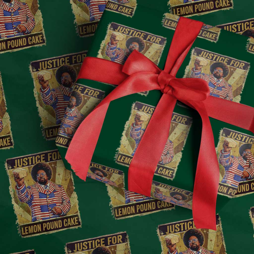 Justice for Lemon Pound Cake Vintage Retro Wrapping Paper Roll Funny Viral Hip Hop Meme Parody Internet Culture Fans