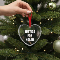 Justice for Nolan Heart Crystal Glass Ornament Support and Rememberence Memorial