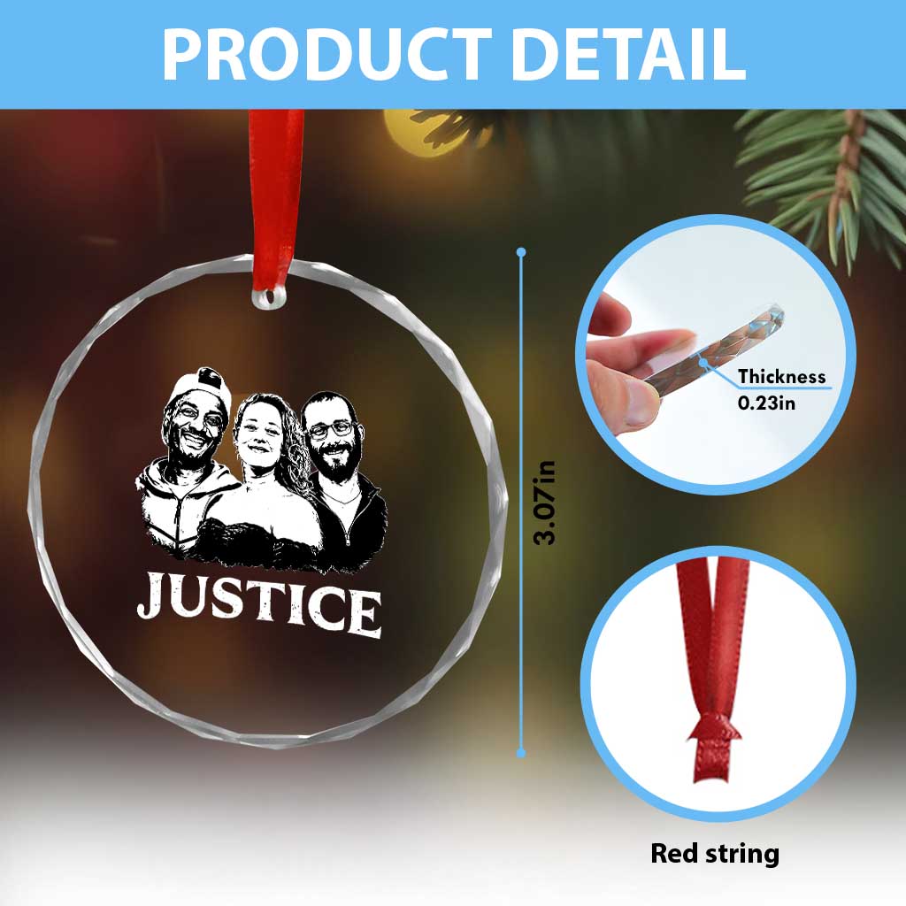 Justice for Porter Pretti Good Memorial Crystal Glass Ornament Rest in Power Tribute Minnesota Protest