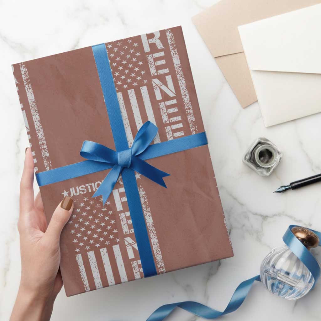 Justice for Renee American Flag Wrapping Paper Roll Minneapolis Jan 8 2026 Memorial Tribute - Wonder Print Shop
