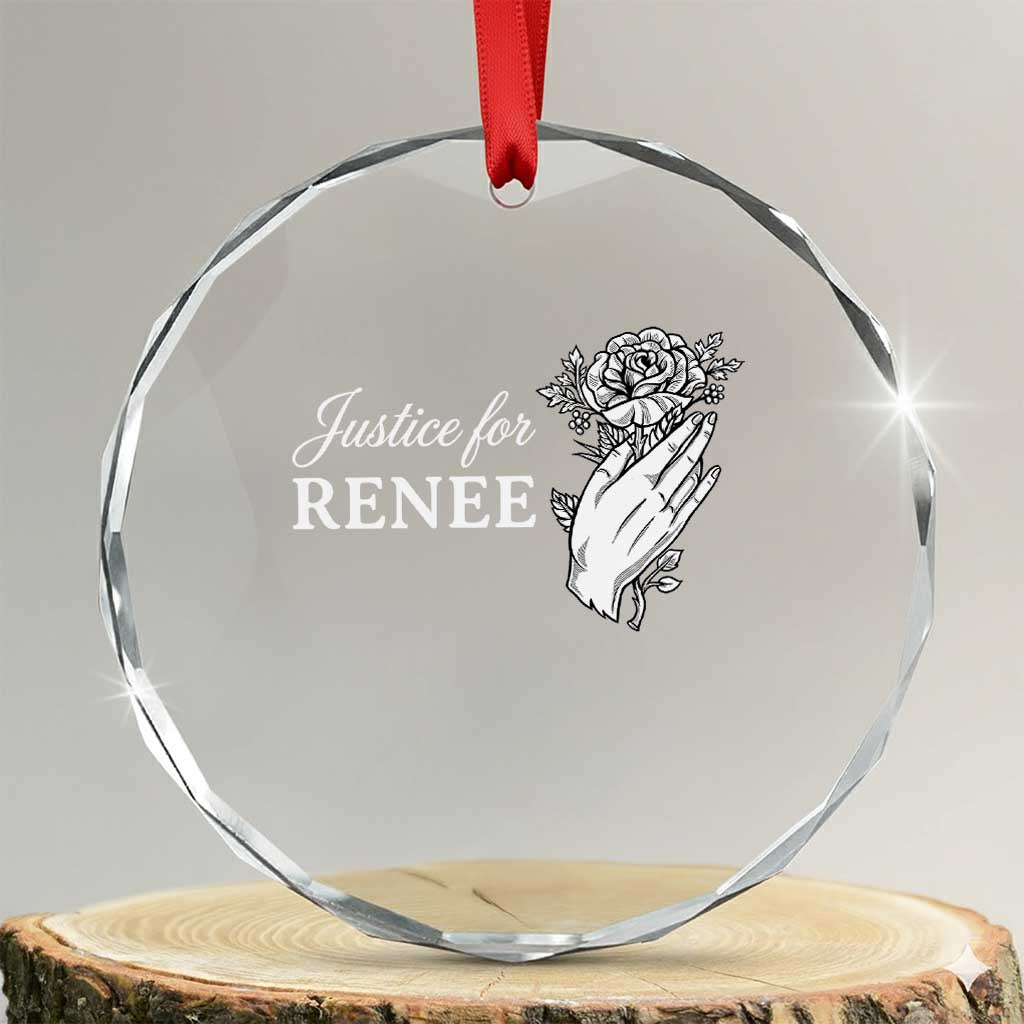 Justice for Renee Crystal Glass Ornament Floral Rose Memorial Minneapolis Jane 8 2026 Tribute - Wonder Print Shop