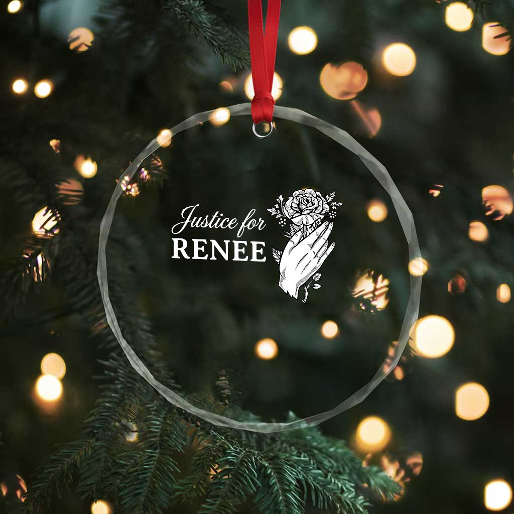 Justice for Renee Crystal Glass Ornament Floral Rose Memorial Minneapolis Jane 8 2026 Tribute - Wonder Print Shop