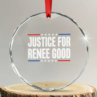 Justice for Renee Good Patriotic Crystal Glass Ornament Minneapolis Jan 8 2026 Memorial Tribute - Wonder Print Shop