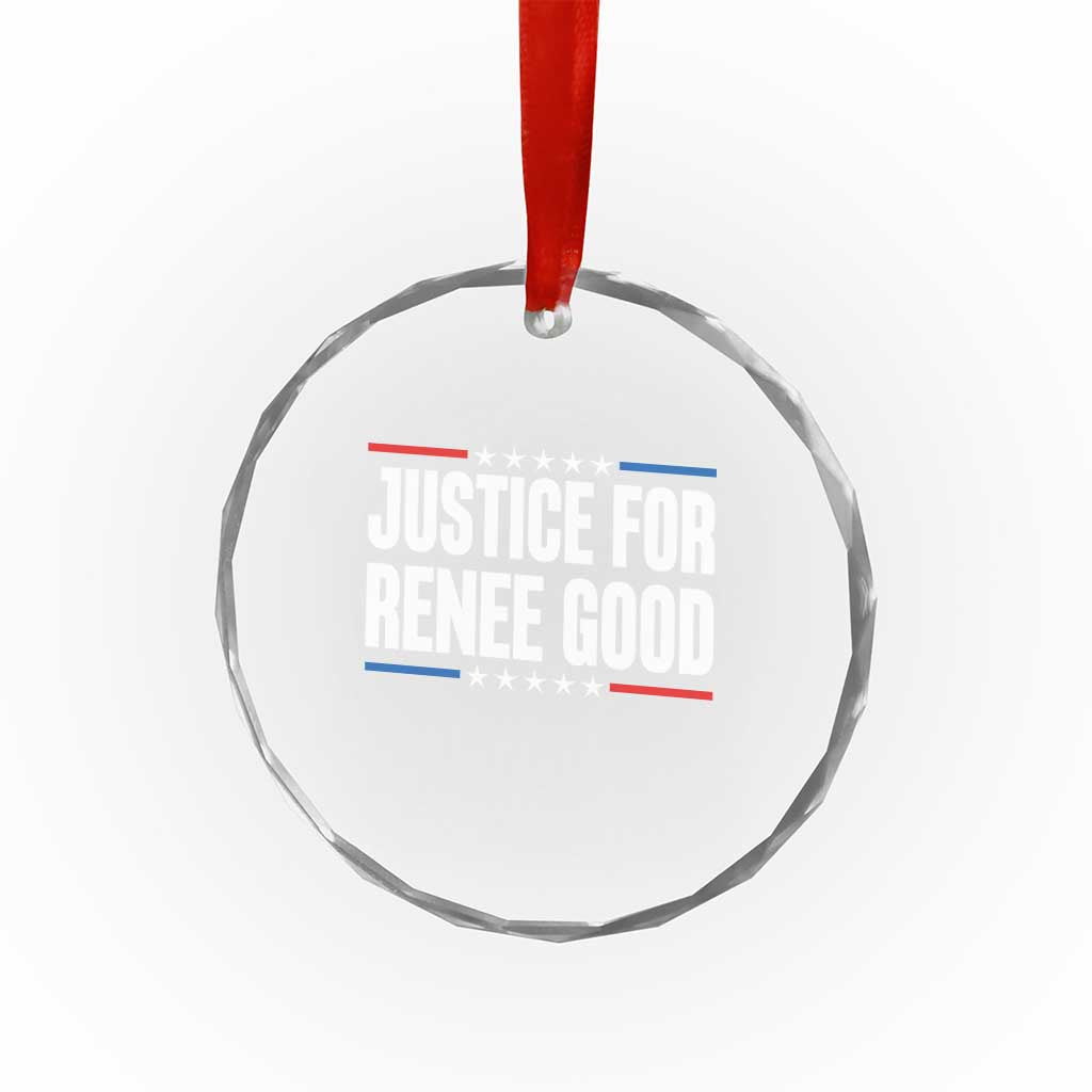 Justice for Renee Good Patriotic Crystal Glass Ornament Minneapolis Jan 8 2026 Memorial Tribute - Wonder Print Shop