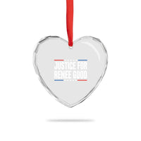Justice for Renee Good Patriotic Heart Crystal Glass Ornament Minneapolis Jan 8 2026 Memorial Tribute - Wonder Print Shop