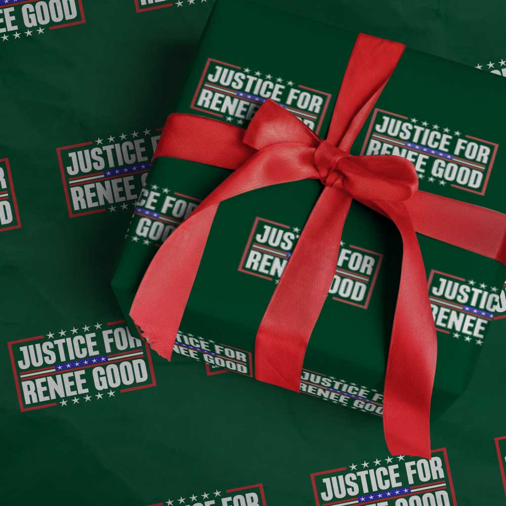 Justice for Renee Good Patriotic Wrapping Paper Roll Minneapolis Jan 8 2026 Memorial Red White and Blue - Wonder Print Shop