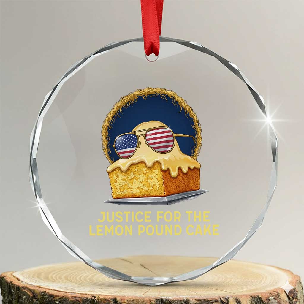 Justice for the Lemon Pound Cake Crystal Glass Ornament Viral Meme Dessert Parody Retro Hip Hop Vibe