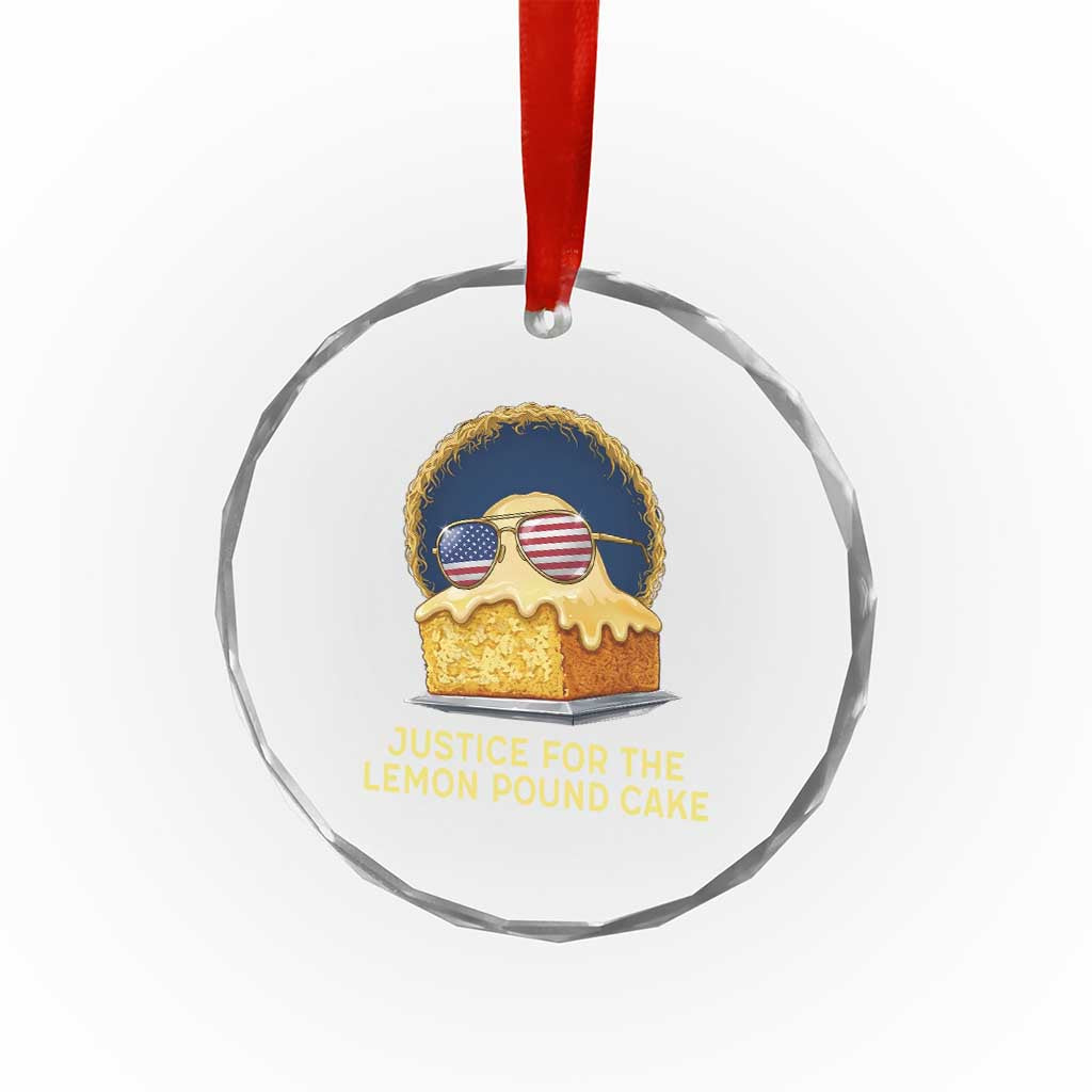 Justice for the Lemon Pound Cake Crystal Glass Ornament Viral Meme Dessert Parody Retro Hip Hop Vibe
