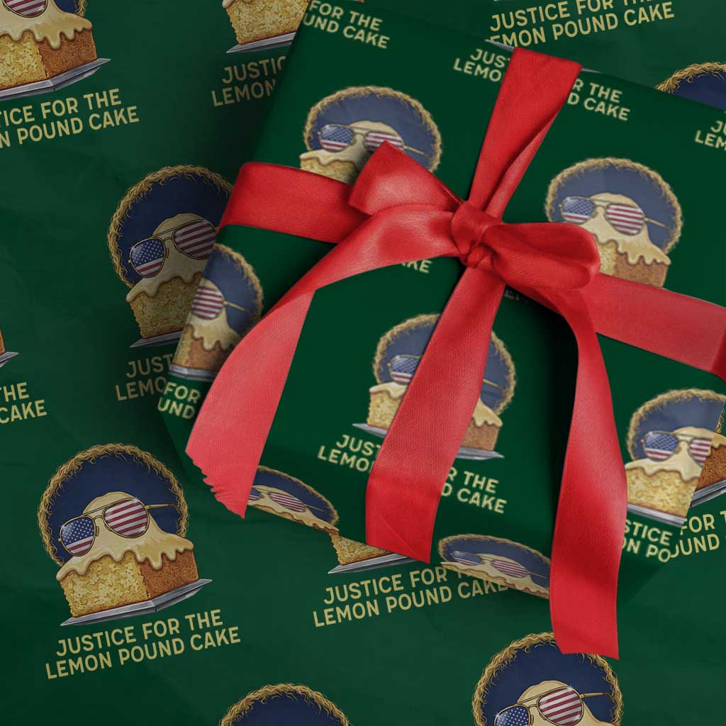 Justice for the Lemon Pound Cake Wrapping Paper Roll Viral Meme Dessert Parody Retro Hip Hop Vibe