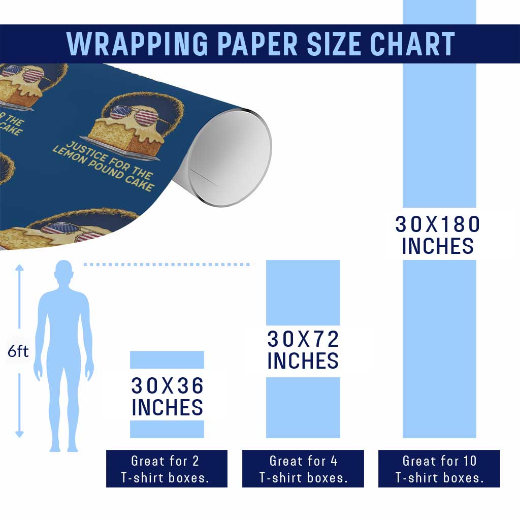 Justice for the Lemon Pound Cake Wrapping Paper Roll Viral Meme Dessert Parody Retro Hip Hop Vibe