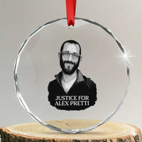 Justices for Alex Pretti Crystal Glass Ornament Anti ICE Immigration Protest Human Rights