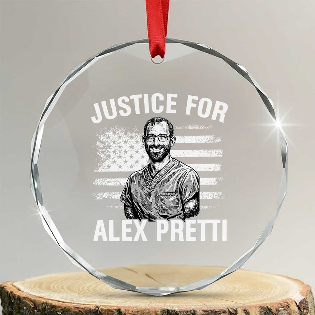 Justices for Alex Pretti Crystal Glass Ornament Resist Abolish ICE Protest