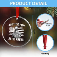 Justices for Alex Pretti Crystal Glass Ornament Resist Abolish ICE Protest