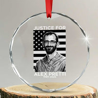 Justices for Alex Pretti Crystal Glass Ornament Resist ICE Immigration Deportation Protest Minnesota