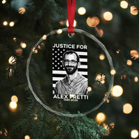 Justices for Alex Pretti Crystal Glass Ornament Resist ICE Immigration Deportation Protest Minnesota
