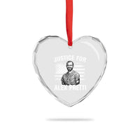 Justices for Alex Pretti Heart Crystal Glass Ornament Resist Abolish ICE Protest