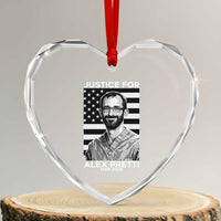Justices for Alex Pretti Heart Crystal Glass Ornament Resist ICE Immigration Deportation Protest Minnesota