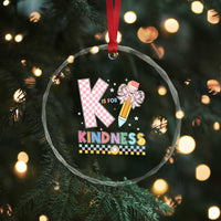 K Is For Kindness Crystal Glass Ornament Cute Pencil Bow Teacher Be Kind TS02