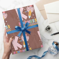 K Is For Kindness Wrapping Paper Roll Cute Pencil Bow Teacher Be Kind