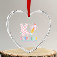 K Is For Kindness Heart Crystal Glass Ornament Cute Pencil Bow Teacher Be Kind - Wonder Print Shop