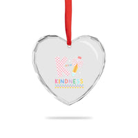 K Is For Kindness Heart Crystal Glass Ornament Cute Pencil Bow Teacher Be Kind - Wonder Print Shop