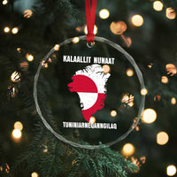 Kalaallit Nunaat Tuniniagaanngilaq Greenlandic Crystal Glass Ornament Greenland Is Not For Sale Patriotic Grunge Flag