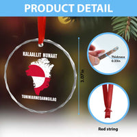 Kalaallit Nunaat Tuniniagaanngilaq Greenlandic Crystal Glass Ornament Greenland Is Not For Sale Patriotic Grunge Flag