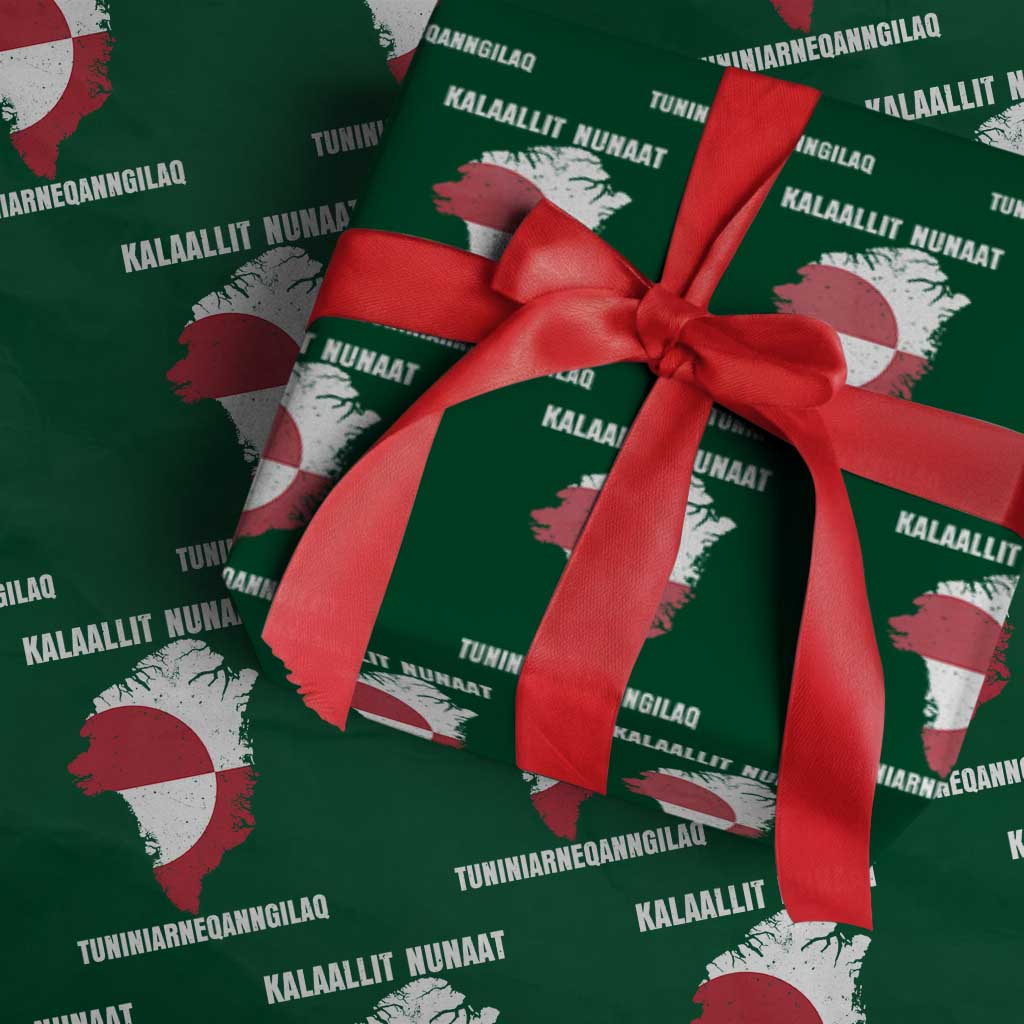 Kalaallit Nunaat Tuniniagaanngilaq Greenlandic Wrapping Paper Roll Greenland Is Not For Sale Patriotic Grunge Flag