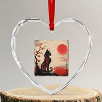 Kawaii Anime Cat Japanese Cherry Blossom Heart Crystal Glass Ornament - Wonder Print Shop