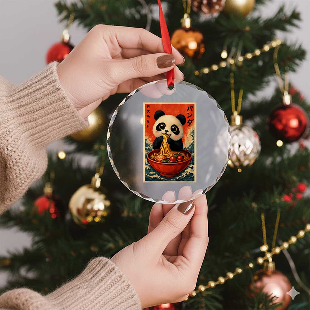 Kawaii Anime Panda Ramen Crystal Glass Ornament Funny Japanese Noodles Anime Lovers - Wonder Print Shop