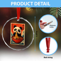 Kawaii Anime Panda Ramen Crystal Glass Ornament Funny Japanese Noodles Anime Lovers - Wonder Print Shop