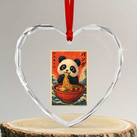 Kawaii Anime Panda Ramen Heart Crystal Glass Ornament Funny Japanese Noodles Anime Lovers - Wonder Print Shop