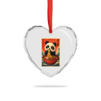 Kawaii Anime Panda Ramen Heart Crystal Glass Ornament Funny Japanese Noodles Anime Lovers - Wonder Print Shop