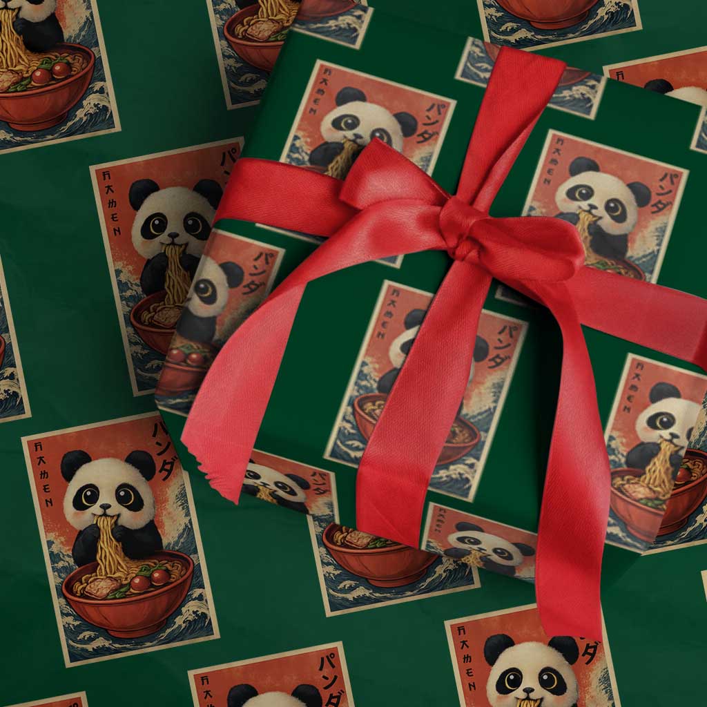 Kawaii Anime Panda Ramen Wrapping Paper Roll Funny Japanese Noodles Anime Lovers - Wonder Print Shop