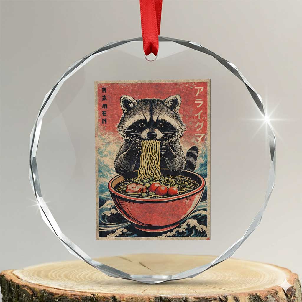 Kawaii Anime Raccoon Ramen Crystal Glass Ornament Funny Japanese Noodles Anime Lovers - Wonder Print Shop