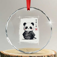 Kawaii Anime Samurai Panda Crystal Glass Ornament Vintage Sumi-e Japanese Art Funny Panda Lovers - Wonder Print Shop
