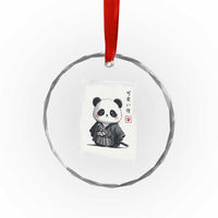 Kawaii Anime Samurai Panda Crystal Glass Ornament Vintage Sumi-e Japanese Art Funny Panda Lovers - Wonder Print Shop