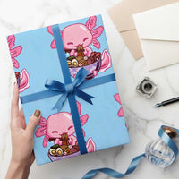 Kawaii Axolotl Eating Ramen Wrapping Paper Roll Japanese Noodles Lover Anime Otaku Manga