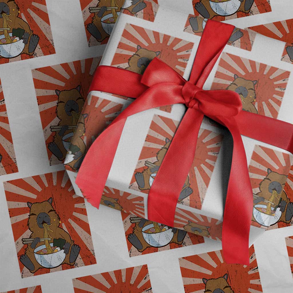 Kawaii Capybara Ramen Wrapping Paper Roll Cute Capy Meme Japanese Noodles Lover