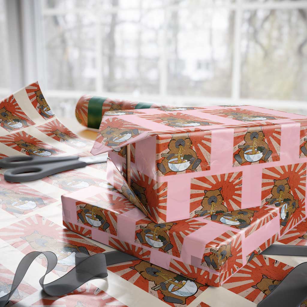 Kawaii Capybara Ramen Wrapping Paper Roll Cute Capy Meme Japanese Noodles Lover