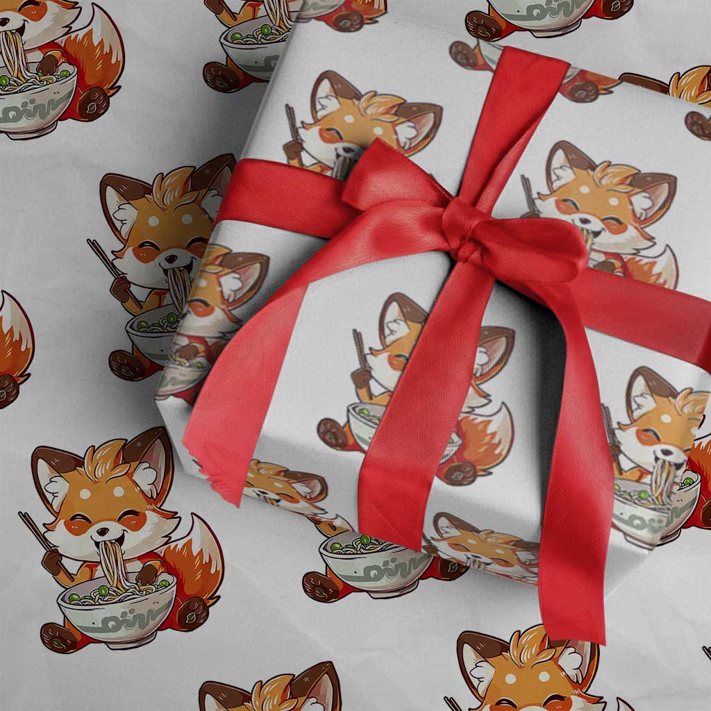 Kawaii Fox Ramen Japanese Wrapping Paper Roll Japanese Anime Otaku Manga Cute Graphic